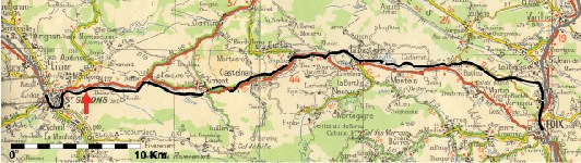Apogée Vapeur, carte générale de la ligne Saint-Girons Foix